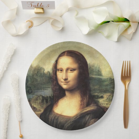 Die Mona Lisa Leonardo da Vinci Pappteller (Hochzeit)