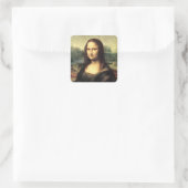 Die Mona Lisa Leonardo da Vinci Quadratischer Aufkleber (Tasche)