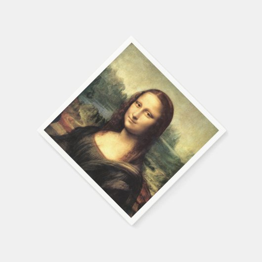 Die Mona Lisa Leonardo da Vinci Serviette (Ecke)