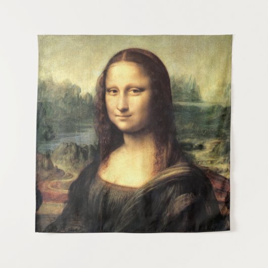 Die Mona Lisa Leonardo da Vinci Wandteppich (Vorderseite)