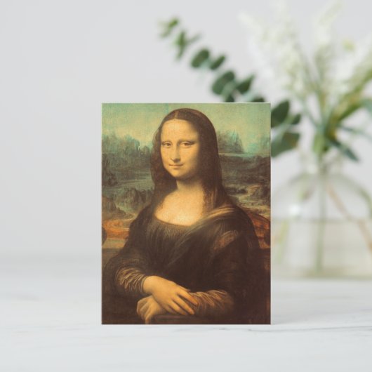 Die Mona Lisa von Leonardo da Vinci Postkarte (Stehend Vorderseite)