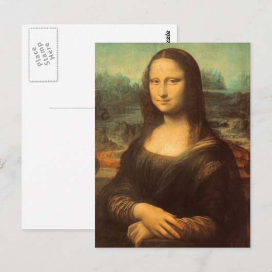Die Mona Lisa von Leonardo da Vinci Postkarte (Vorne/Hinten)