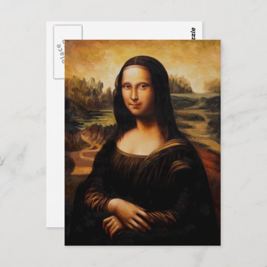 Die Mona Lisa von Leonardo Da Vinci Postkarte (Vorne/Hinten)