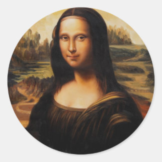 Die Mona Lisa von Leonardo Da Vinci Runder Aufkleber