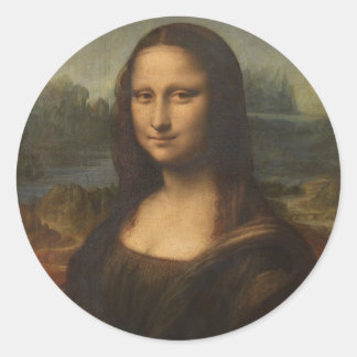 Die Mona Lisa von Leonardo da Vinci Runder Aufkleber
