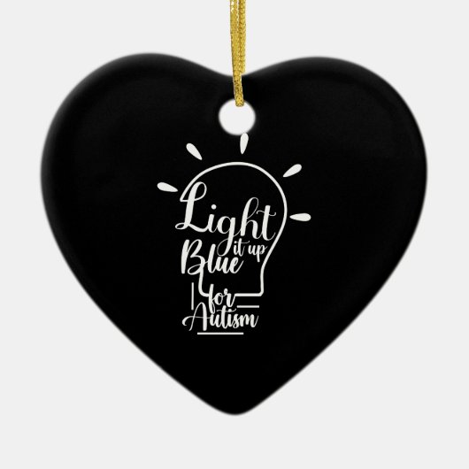 Die monatliche Unterstützung für Autismus leuchtet Keramik Ornament (Vorne)