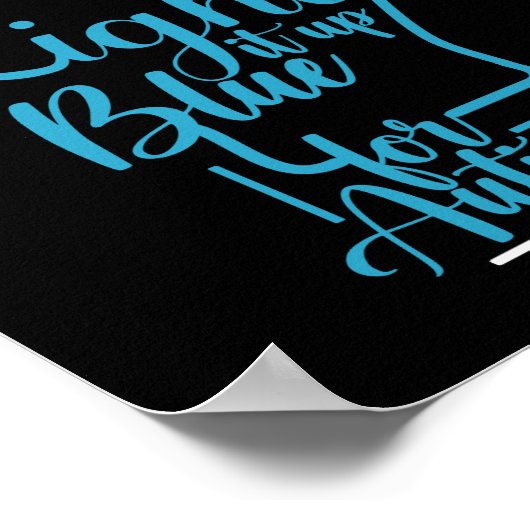 Die monatliche Unterstützung für Autismus leuchtet Poster (Ecke)