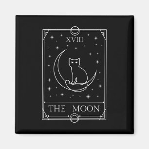 Die Mond Tarot Card Black Cat Hexe Occult Magie Magnet