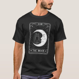 Die Mond Tarot Karte Halbmond Und Katze Grafik T-Shirt
