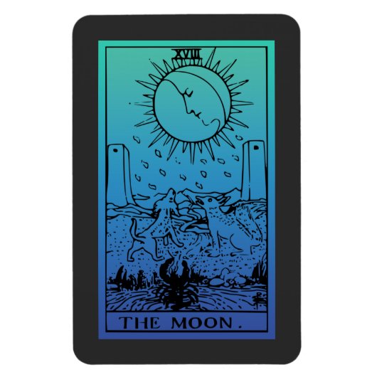 Die Mond-Tarot-Karte zeigt das Magnet (Vertikal)