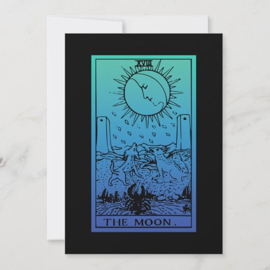 Die Mond-Tarot-Karte zeigt die Grußkarte Karte (Vorderseite)