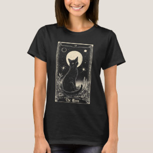 Die Mond-Tarotkarte Halloween Schwarze Katze Horro T-Shirt