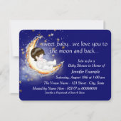 Die Mond- und Rücken-Baby-Dusche Einladung (Vorderseite)