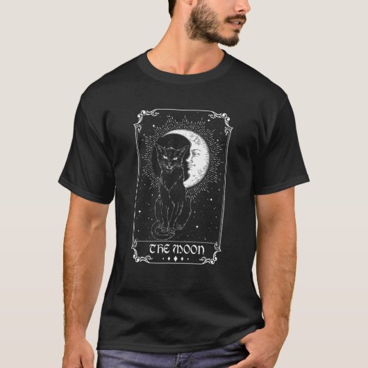 Die Mondkarte Tarot Crescent Moon und Cat Hallowee T-Shirt (Vorderseite)