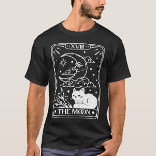 Die Mondkatze Tarotkarte Mystisch Himmel Schwarze T-Shirt