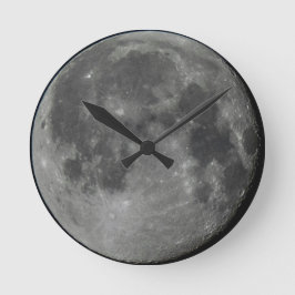 Die Mondwalluhr Runde Wanduhr