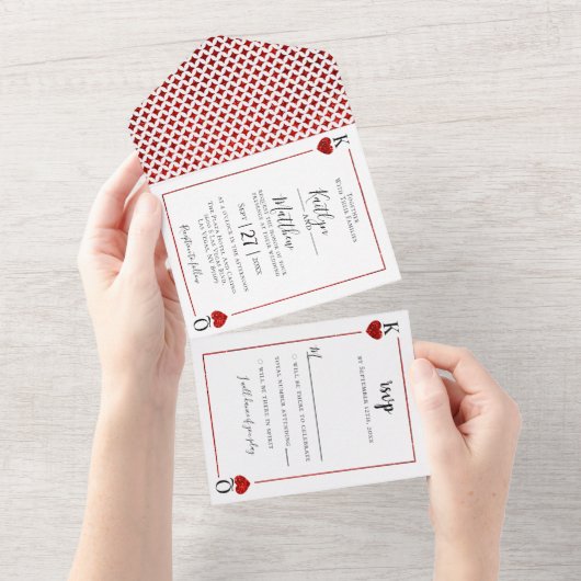 Die Mongram Playing Card Wedding Collection All In One Einladung (Abreißen)