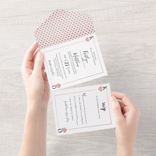 Die Mongram Playing Card Wedding Collection All In One Einladung (Abreißen)