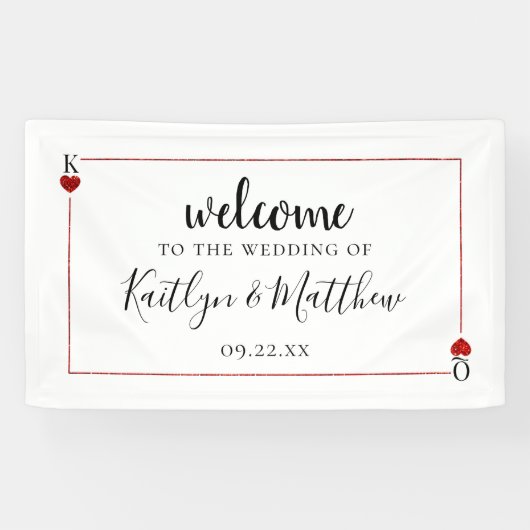 Die Mongram Playing Card Wedding Collection Banner (Horizontal)