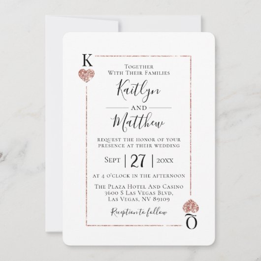 Die Mongram Playing Card Wedding Collection Einladung (Vorderseite)