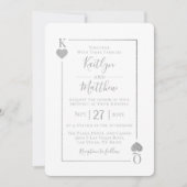 Die Mongram Playing Card Wedding Collection Einladung (Vorderseite)