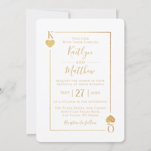 Die Mongram Playing Card Wedding Collection Einladung (Vorderseite)