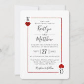 Die Mongram Playing Card Wedding Collection Einladung (Vorderseite)