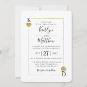 Die Mongram Playing Card Wedding Collection Einladung (Vorderseite)