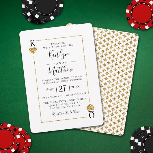 Die Mongram Playing Card Wedding Collection Einladung