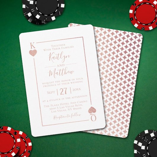 Die Mongram Playing Card Wedding Collection Einladung
