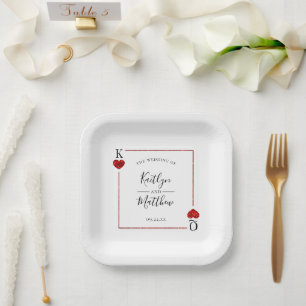 Die Mongram Playing Card Wedding Collection Pappteller