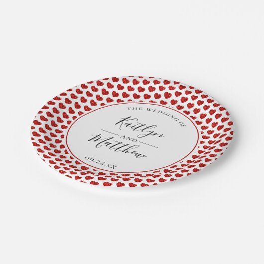 Die Mongram Playing Card Wedding Collection Pappteller (Schrägansicht)