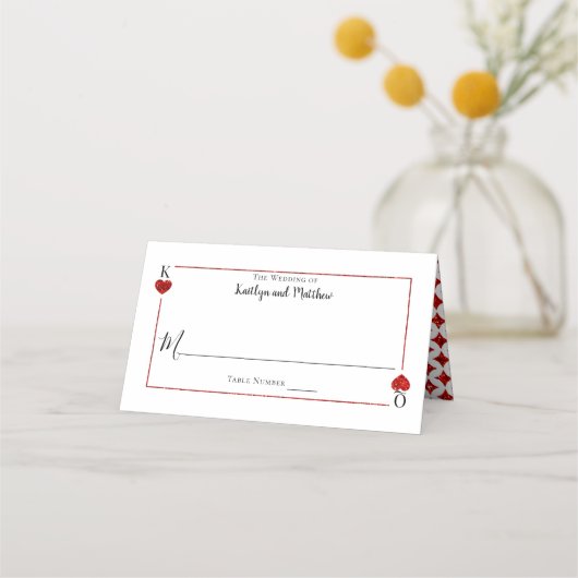 Die Mongram Playing Card Wedding Collection Platzkarte (Vorderseite)