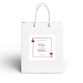 Die Mongram Playing Card Wedding Collection Quadratischer Aufkleber