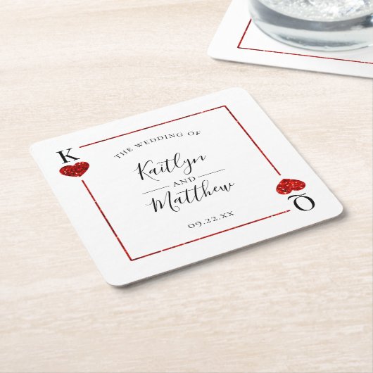 Die Mongram Playing Card Wedding Collection Rechteckiger Pappuntersetzer (angewinkelt)