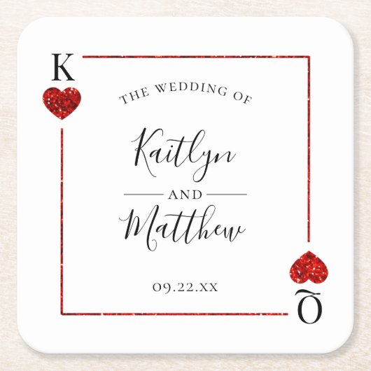 Die Mongram Playing Card Wedding Collection Rechteckiger Pappuntersetzer (Vorderseite)