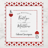 Die Mongram Playing Card Wedding Collection Weinetikett (Einzelnes Label)