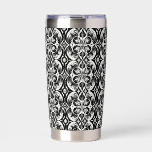 Die monochrome Blütenflasche Thermobecher
