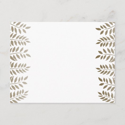 Die monochrome Fern Woodland Wedding Collection Begleitkarte (Rückseite)