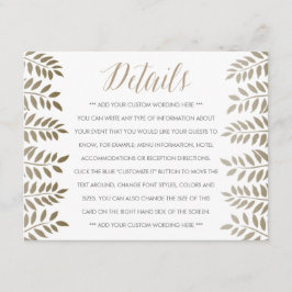 Die monochrome Fern Woodland Wedding Collection Begleitkarte