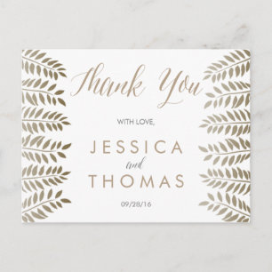 Die monochrome Fern Woodland Wedding Collection Postkarte