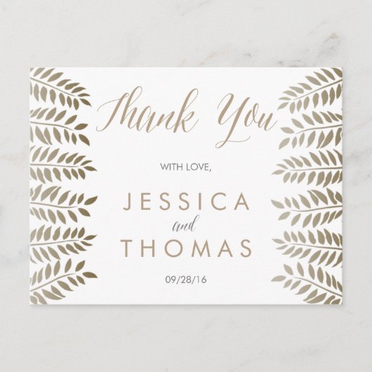 Die monochrome Fern Woodland Wedding Collection Postkarte (Vorderseite)