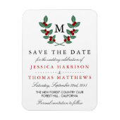 Die Monogram Berry Bush Wedding Collection Magnet (Vertikal)