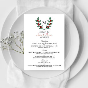 Die Monogram Berry Bush Wedding Collection - Menü Menükarte