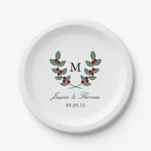 Die Monogram Berry Bush Wedding Collection Pappteller