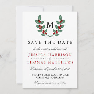Die Monogram Berry Bush Wedding Collection Save The Date