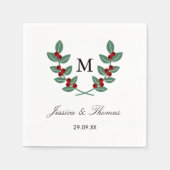 Die Monogram Berry Bush Wedding Collection Serviette (Vorderseite)