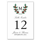 Die Monogram Berry Bush Wedding Collection Tischnummer (Rückseite)