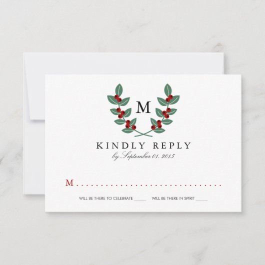 Die Monogram Berry Bush Wedding Collection - UAWG RSVP Karte (Vorderseite)