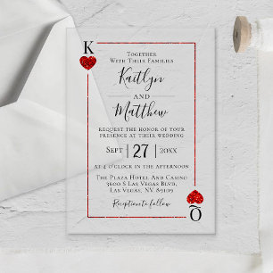 Die Monogram-Spielkarten-Hochzeitskollektion Acryleinladungen